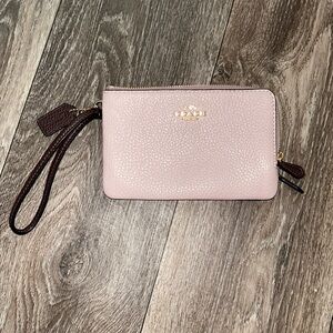 Coach double zipper wristlet wallet
